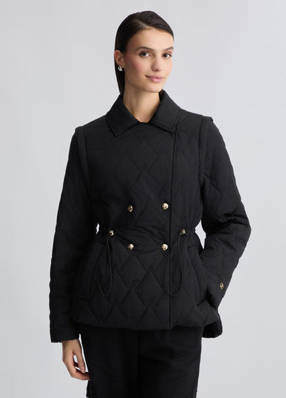 Cappotto in Nylon Trapuntato Nero