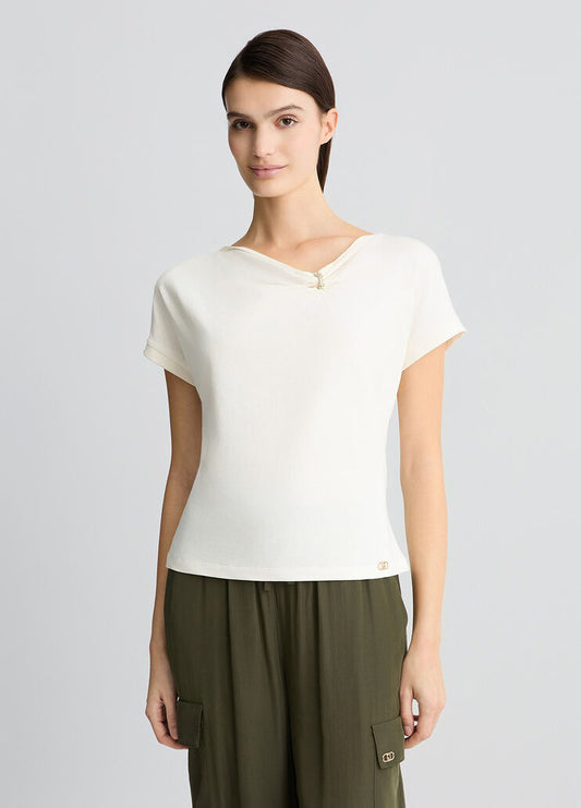 T-Shirt In Jersey Di Cotone Bianca