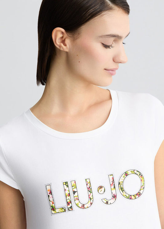 Abito Corto Con Logo Bianco