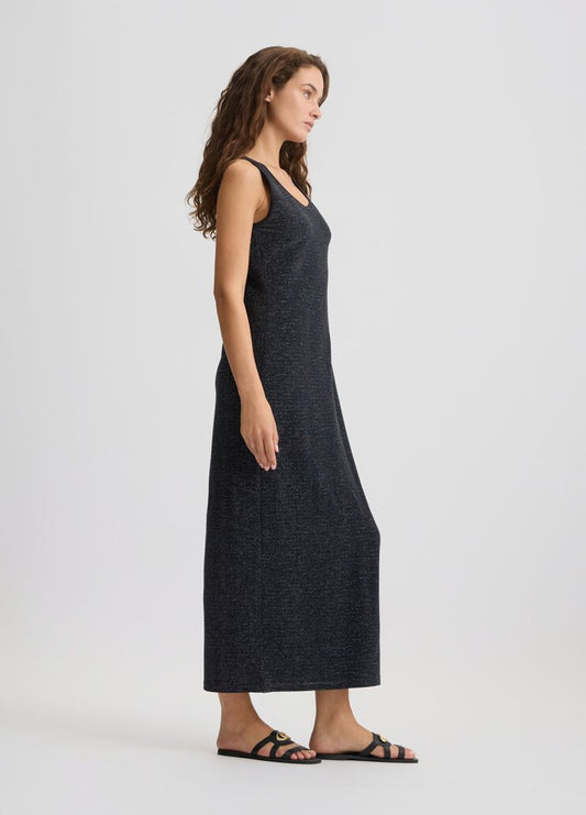 Abito Lungo In Lurex Nero