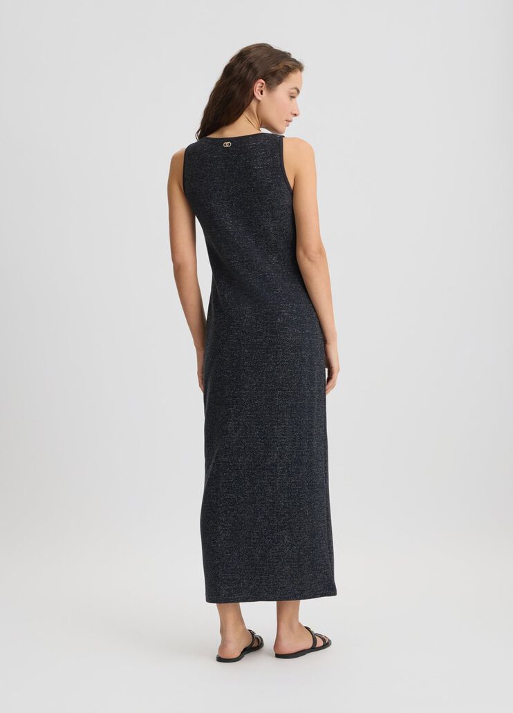 Abito Lungo In Lurex Nero