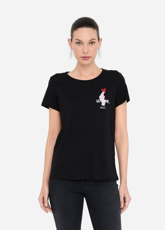 T-shirt in Cotone Nera