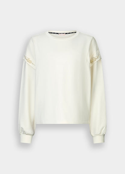 Felpa Con Perle Bianca Liu Jo