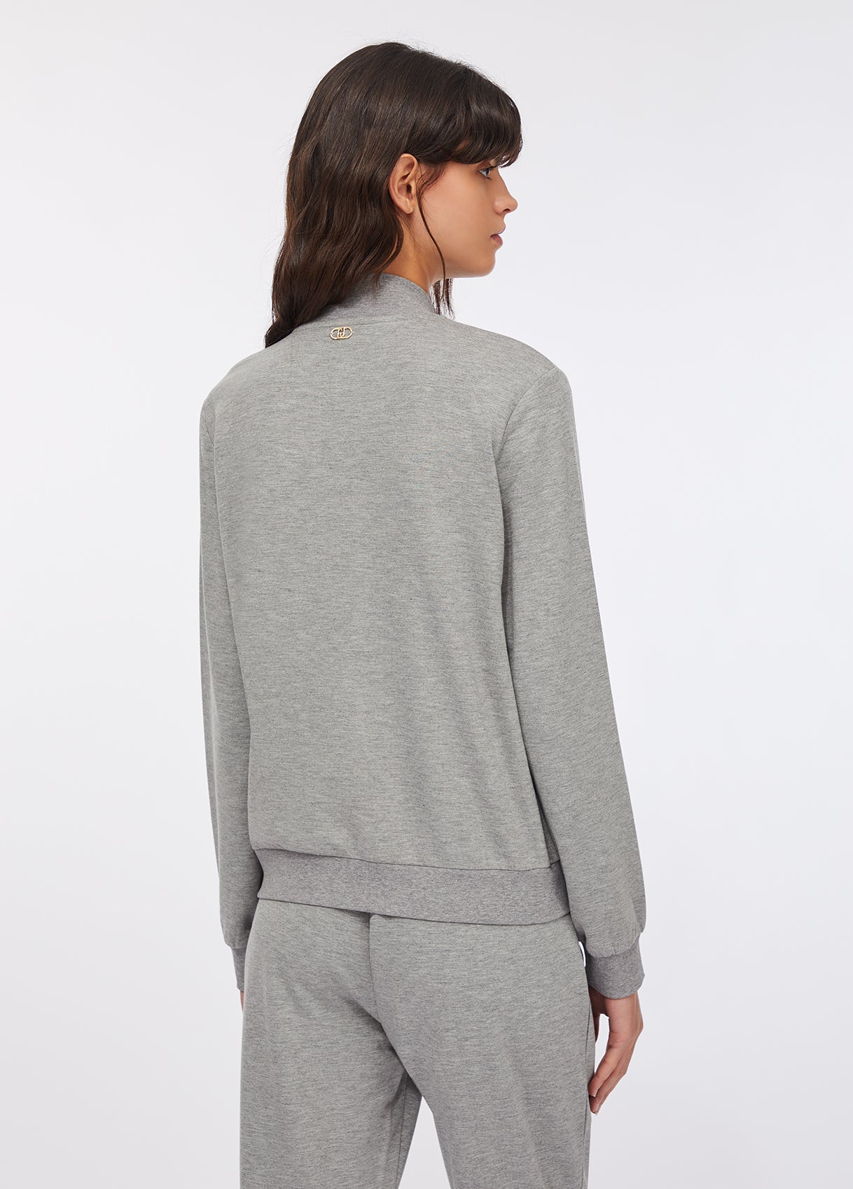 Felpa con Zip Grigia Liu Jo