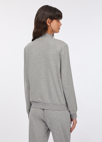 Felpa con Zip Grigia Liu Jo