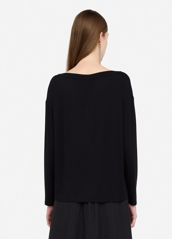 T-shirt con Logo e Strass Liu Jo