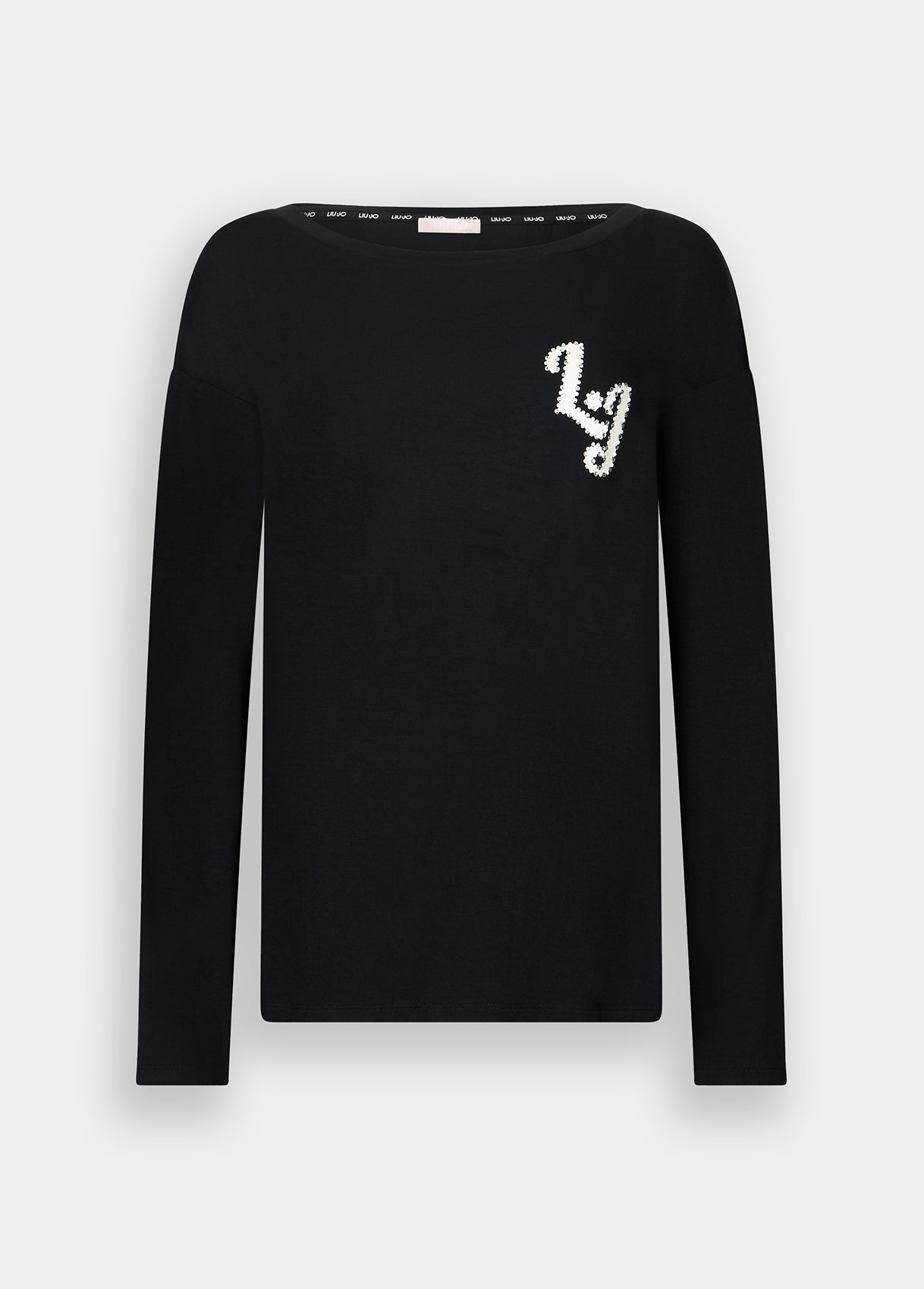T-shirt con Logo e Strass Liu Jo