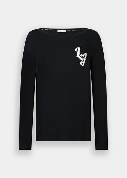 T-shirt con Logo e Strass Liu Jo