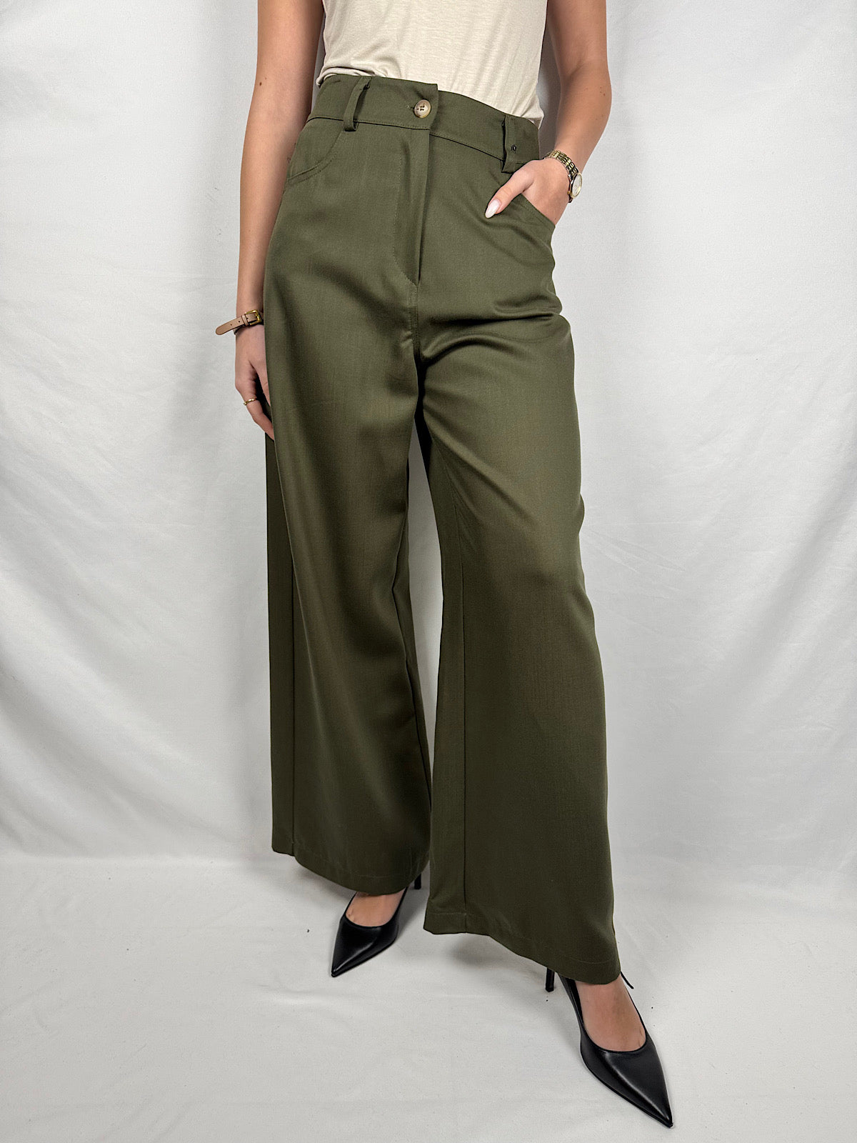 Pantalone Verde Militare Tensione-In