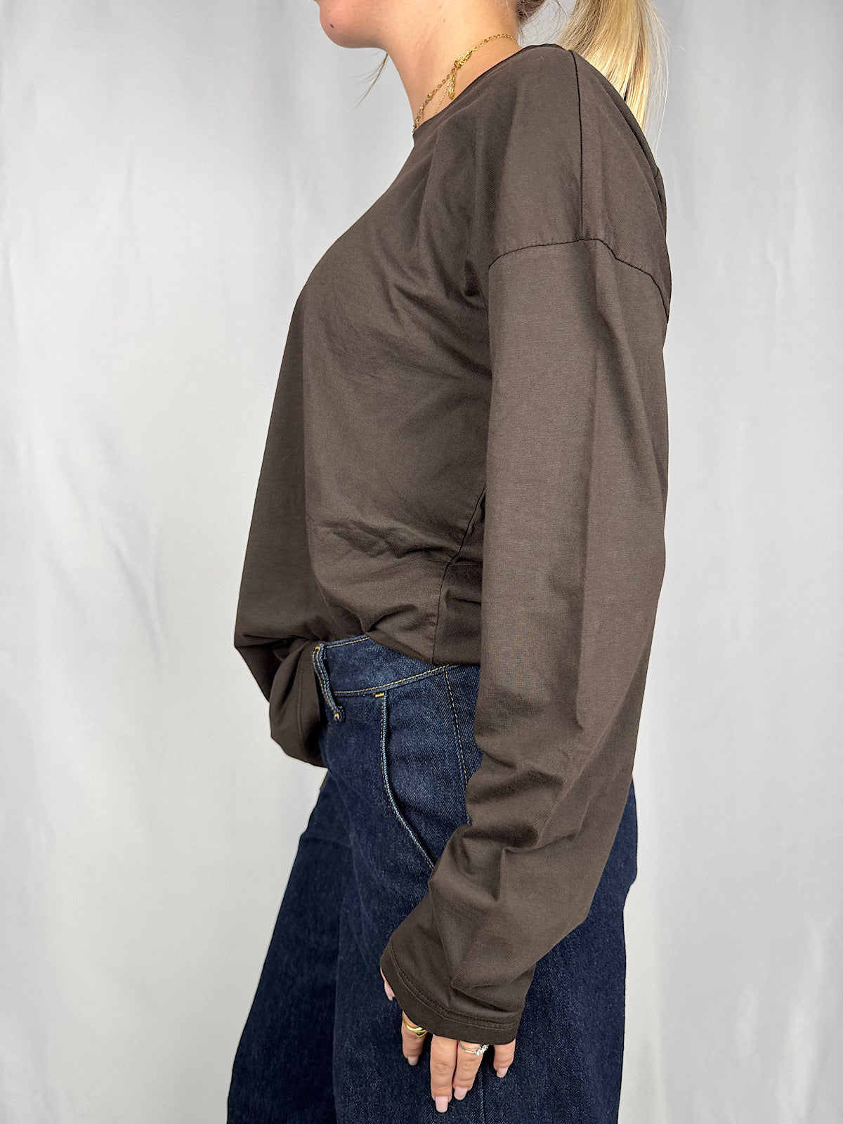 T-Shirt Manica Lunga Tensione-In Moro