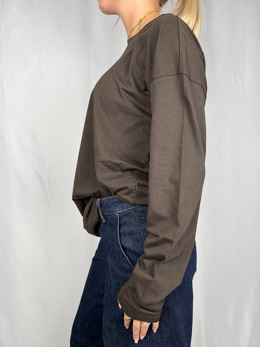 T-Shirt Manica Lunga Tensione-In Moro