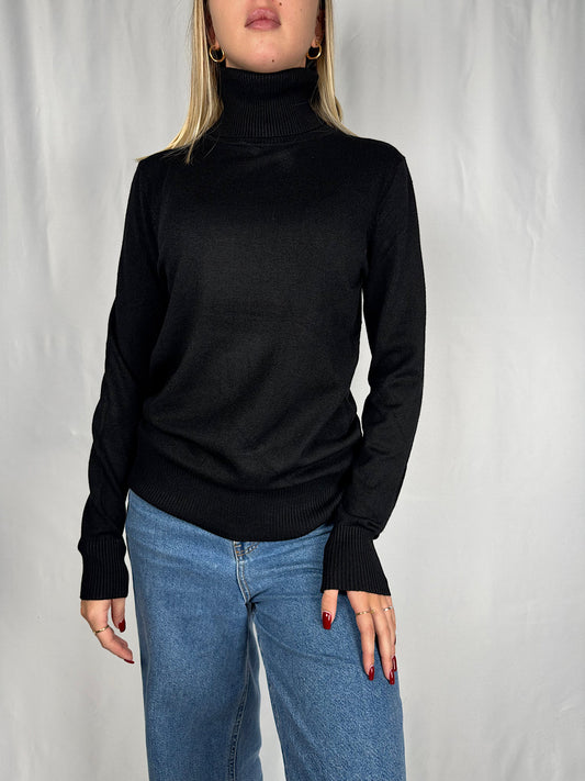 Maglia Dolcevita Nero Armonia