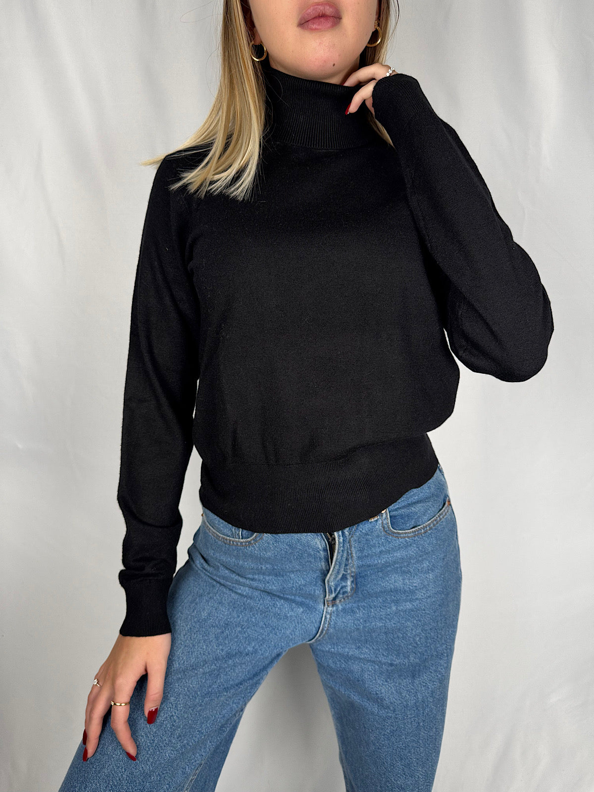 Maglia Dolcevita Nero Vicolo