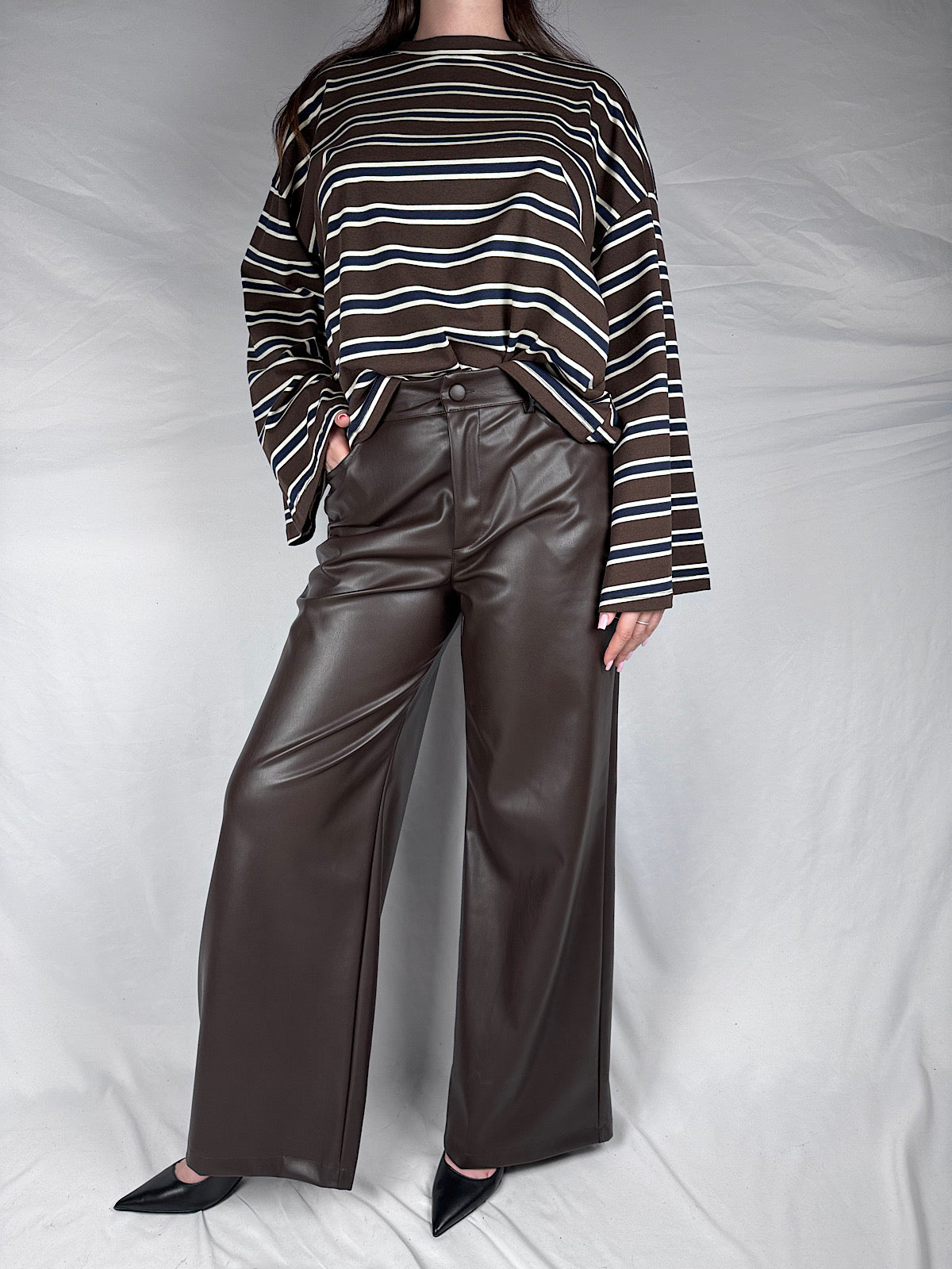 Pantalone Straight Fit Ecopelle Vicolo Moro