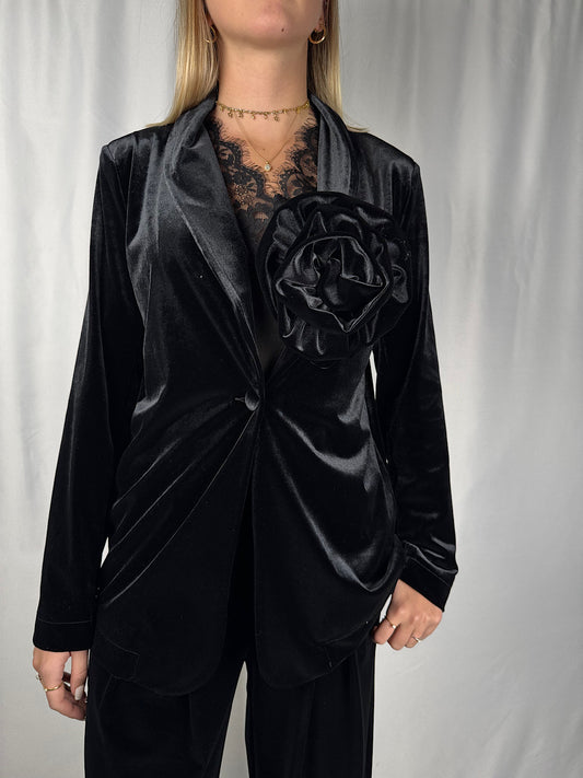 Giacca in Velluto Nero Tensione-In