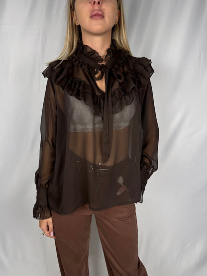 Camicia con Rouches Tensione-In Moro