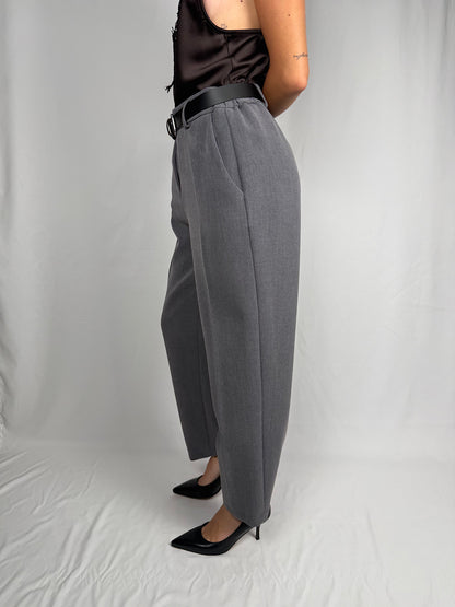 Pantalone con Cintura Tensione-In Grigio