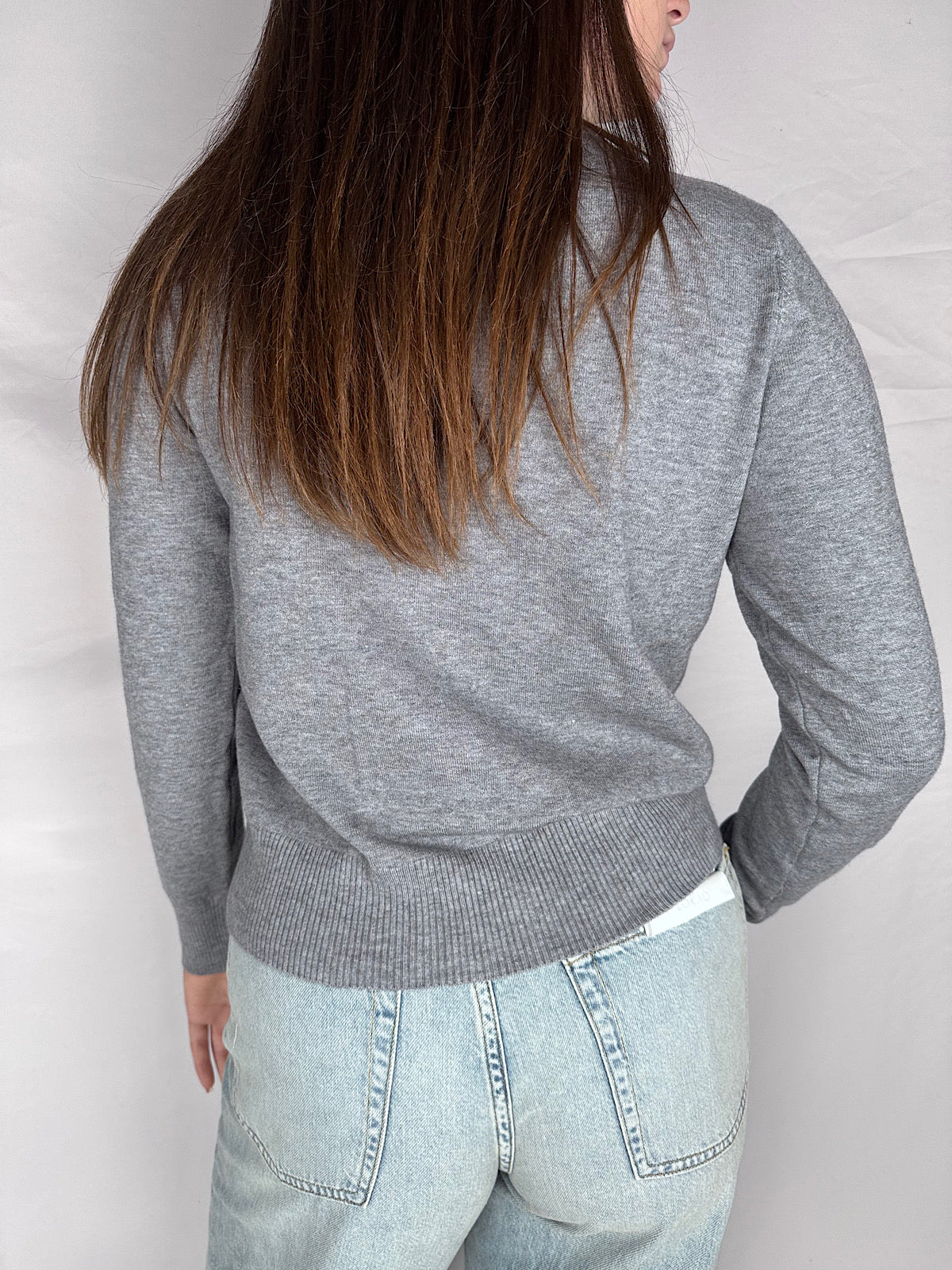 Cardigan Coreana Bottoni Gioiello Susy Mix Grigio