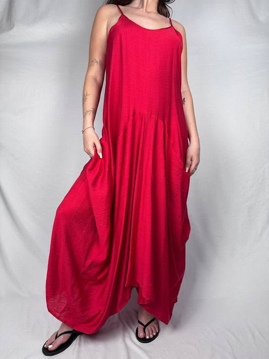 Abito Drappeggio Susy Mix Rosso