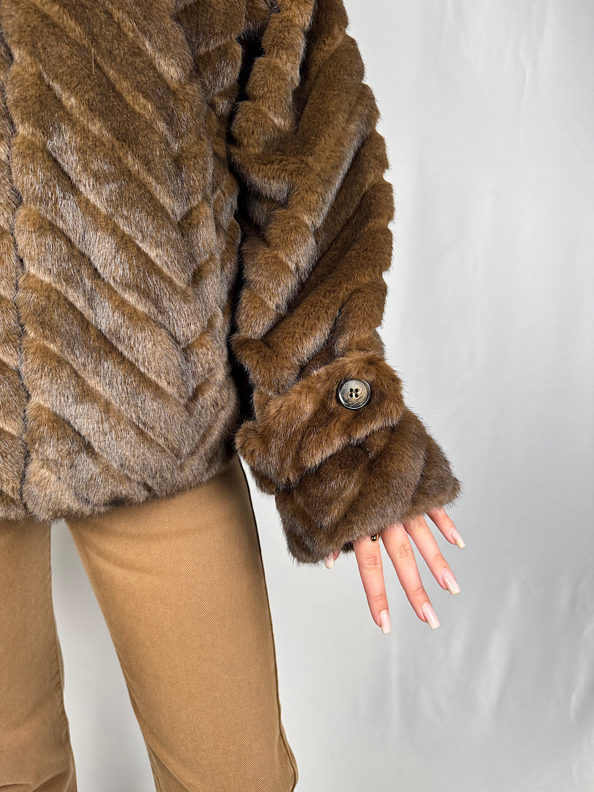 Giacca Eco-Pelliccia Vicolo Marrone