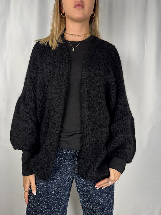 Cardigan Aperto Nero Armonia