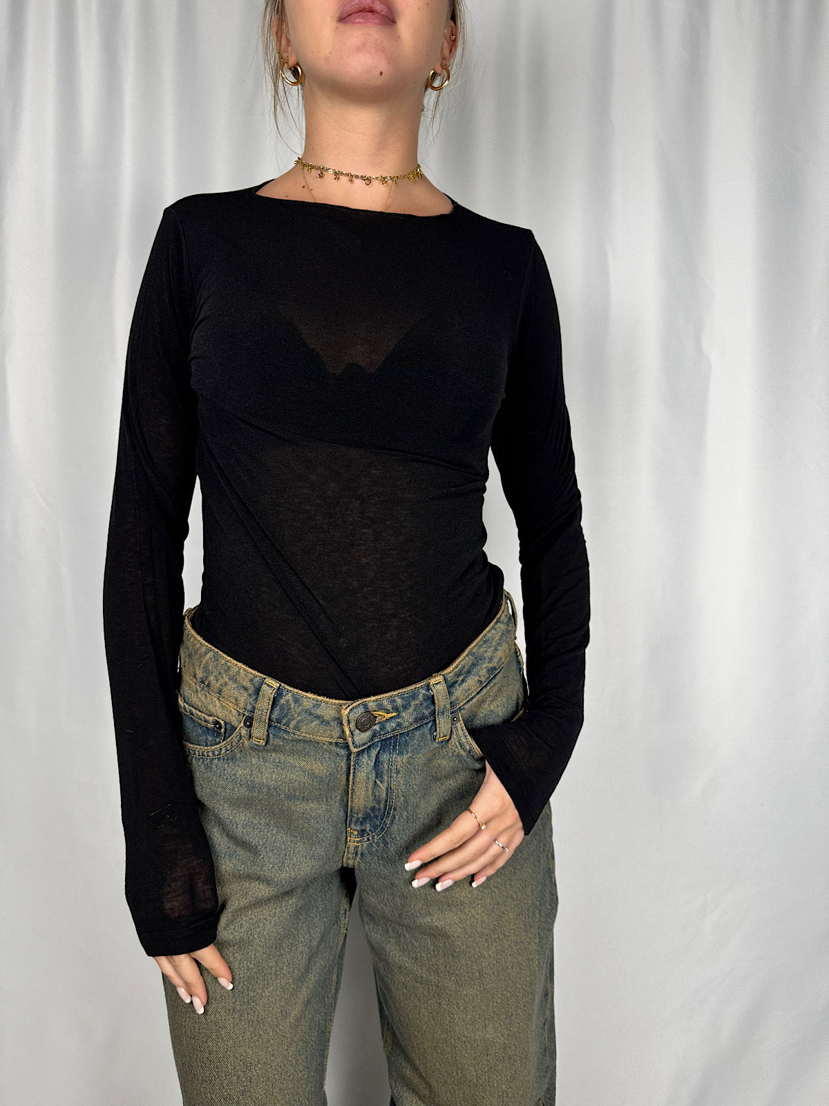 Maglia misto Cachemere Nero Vicolo