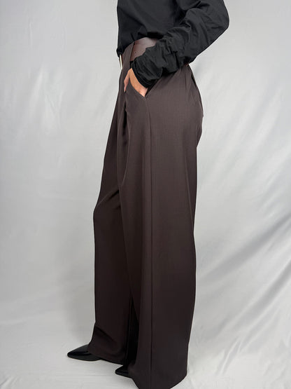Pantalone Ampio con Cintura Armonia Cioccolato