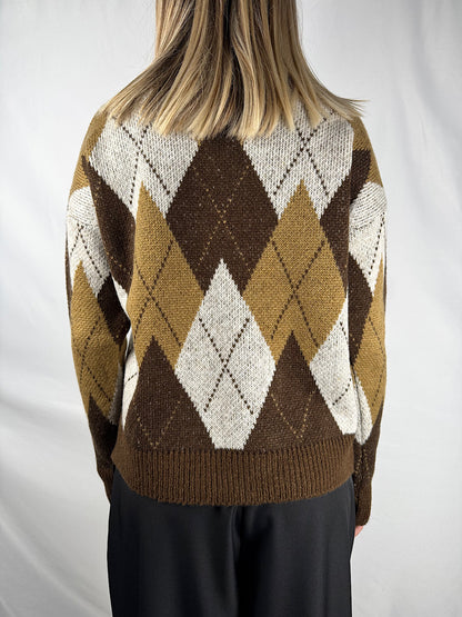 Maglia Rombi MarroneCammello Armonia