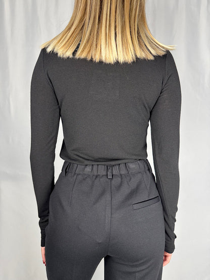 Maglia a Collo Alto Nero Vicolo