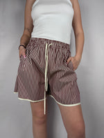 Shorts Doppia Riga Vicolo Burro/Bordeax