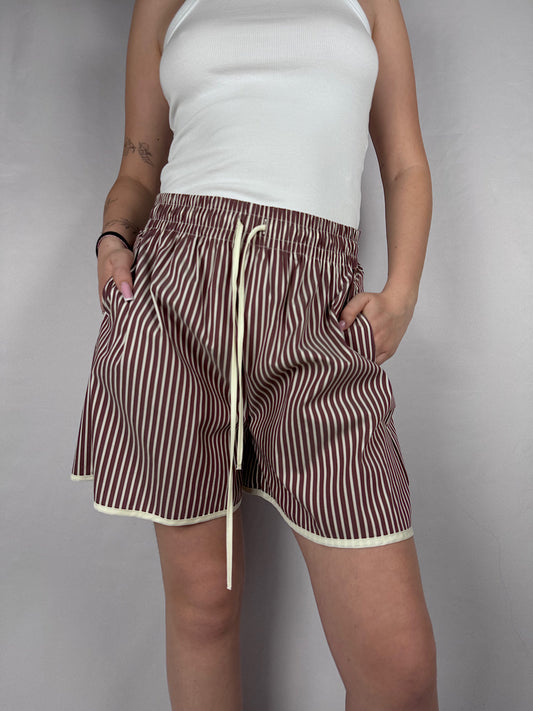 Shorts Doppia Riga Vicolo Burro/Bordeax