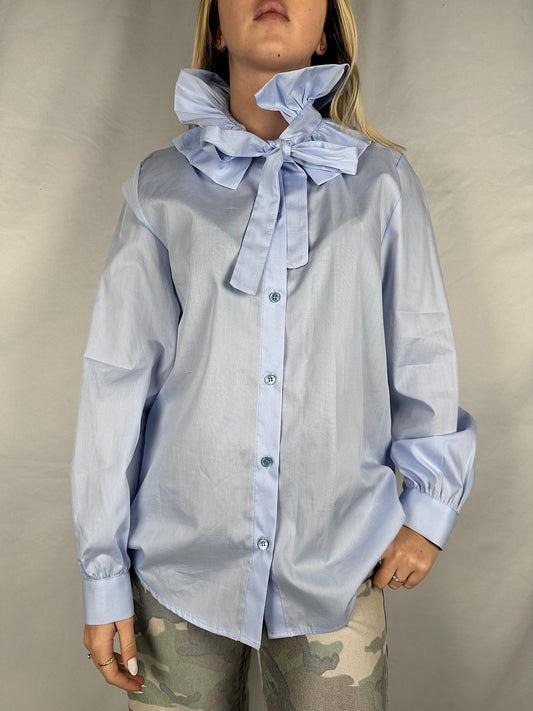 Camicia con Volant e Laccio Sul Collo Vicolo Azzurra
