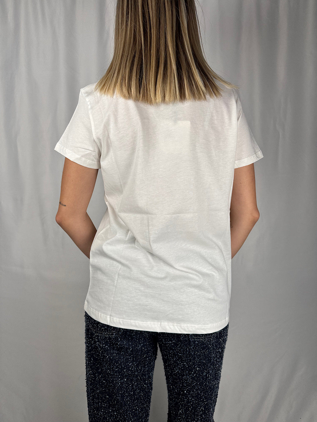 T-shirt Girocollo Vicolo Bianca