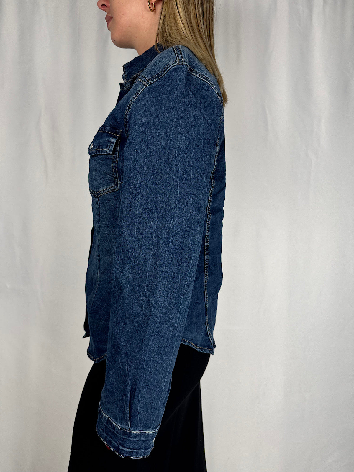 Camicia Denim Chiusura a Bottoni SusyMix