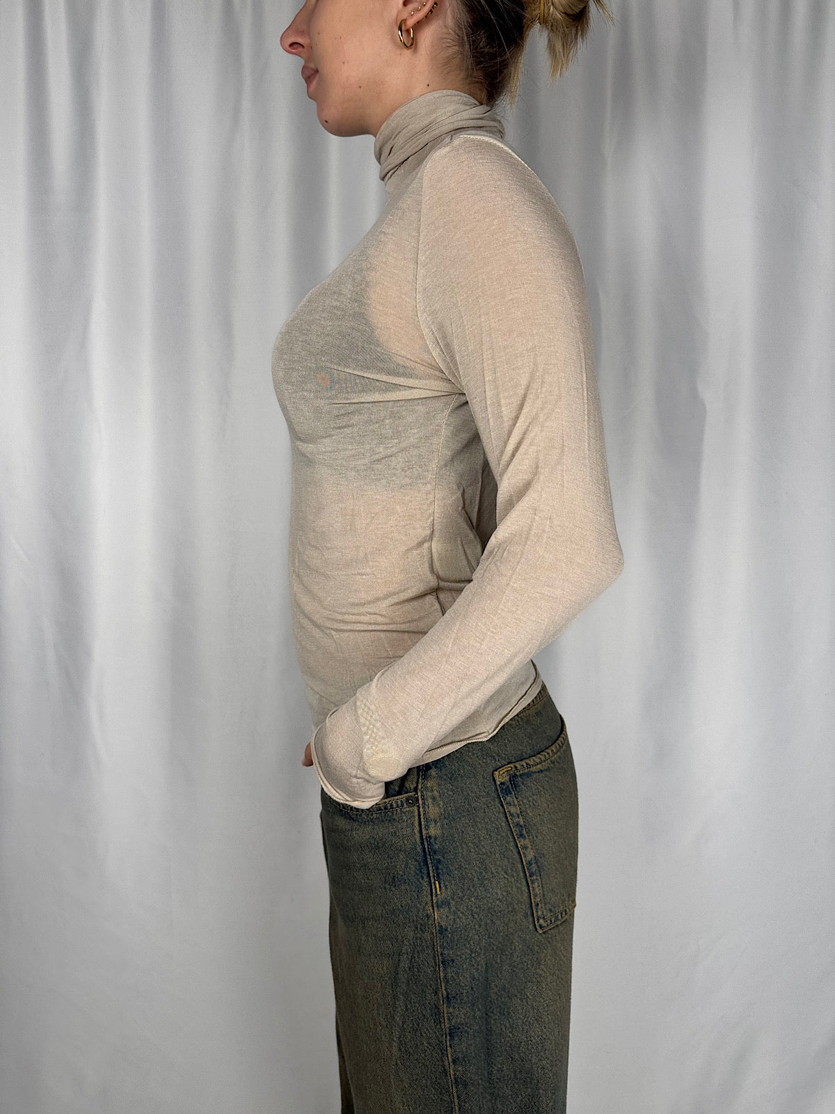 Maglia Misto Cachemere Beige Armonia