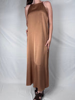 Abito Scollo Quadrato Satin Vicolo Bronzo