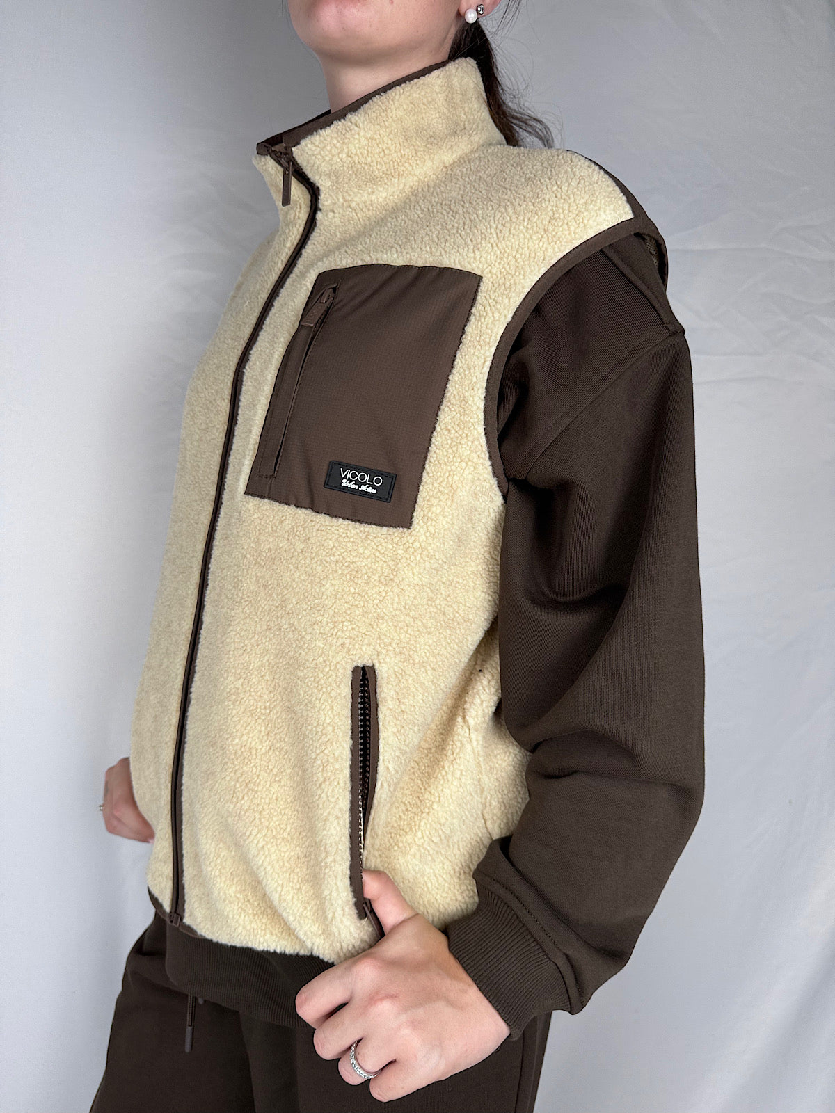 Gilet Capospalla Teddy Vicolo Beige
