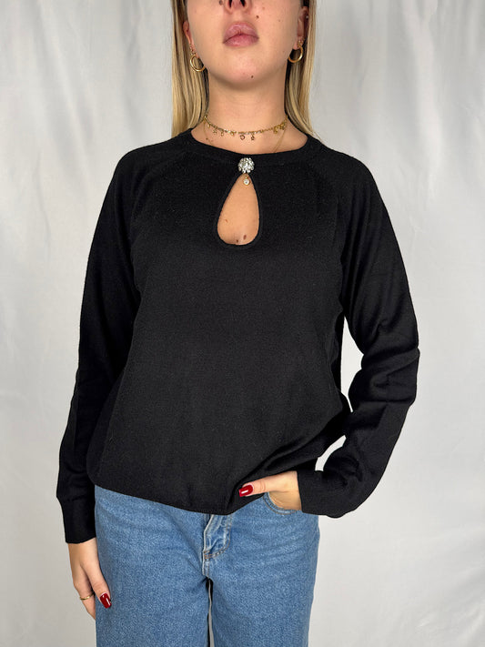 Maglia con Gioiello Nero MarkUp