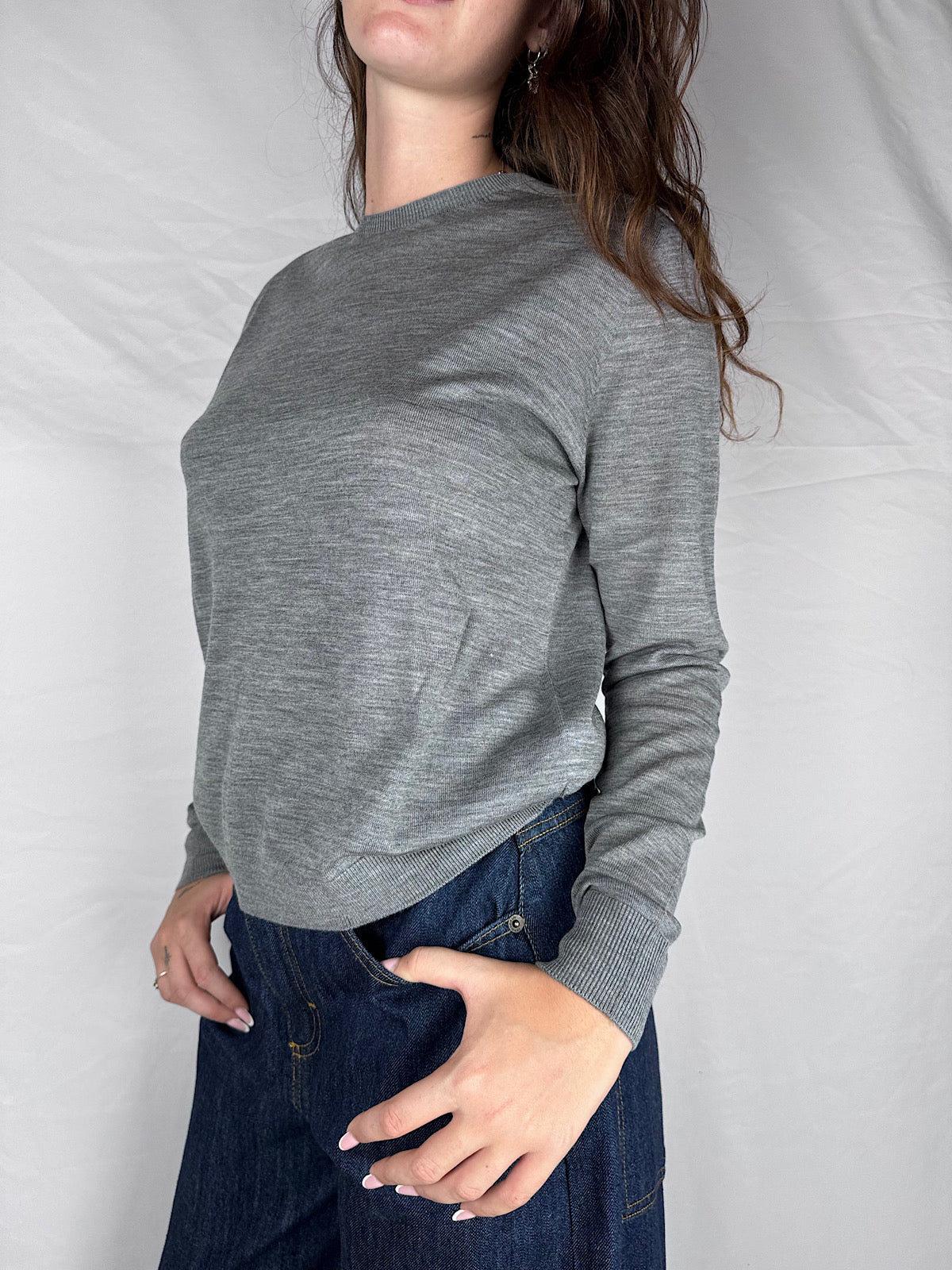 Maglia Maniche Lunghe Knitwear Vicolo Grigio Medio Melange