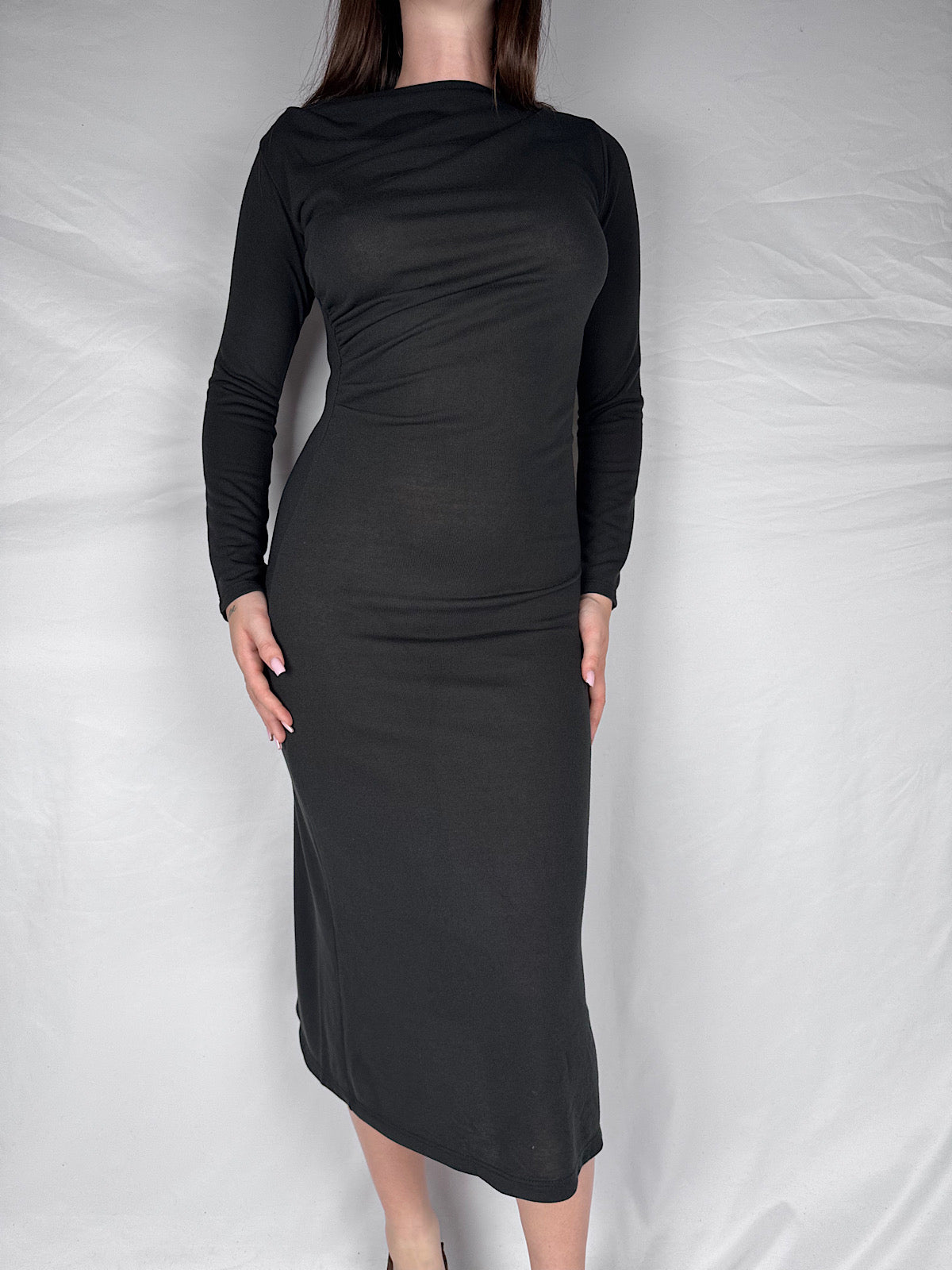 Abito con Arricciatura Susy Mix Nero