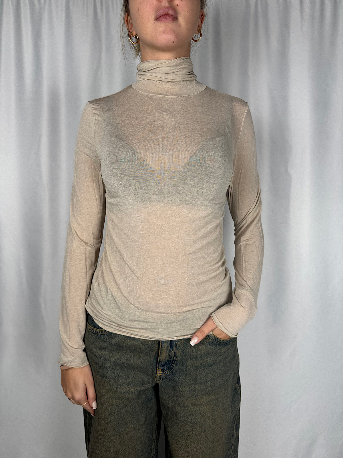 Maglia Misto Cachemere Beige Armonia
