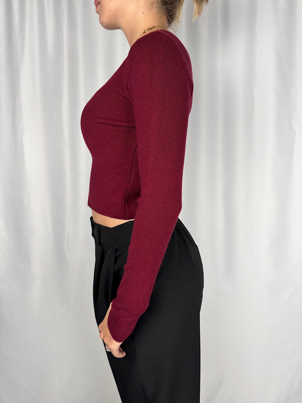 Maglia Crop Bordeaux Armonia