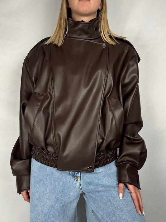 Bomber Eco-Pelle Chiusura Laterale Vicolo Moro