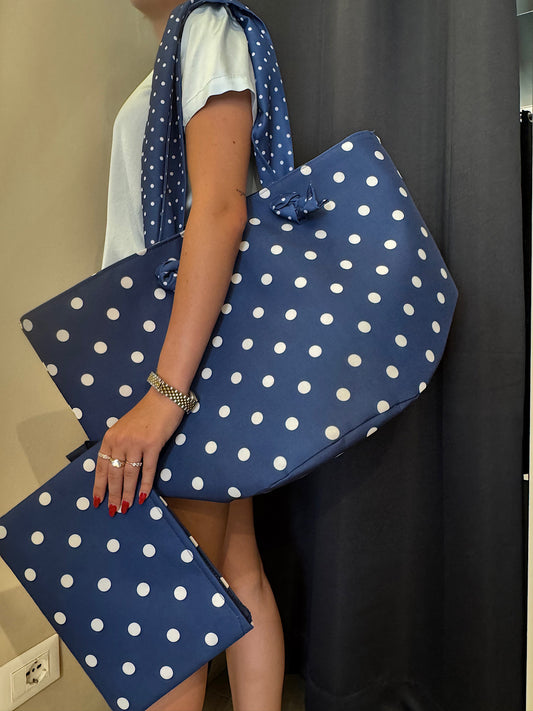 Borsa Mare Pois Blu Noi Di Notte