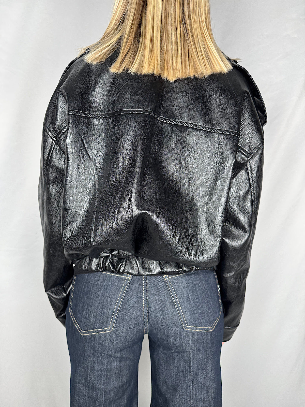 Bomber Eco-Pelle Nero Vicolo