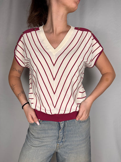 Top a righe Liu Jo Burro/Bordeaux