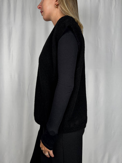 Gilet con Bottoni Nero Armonia