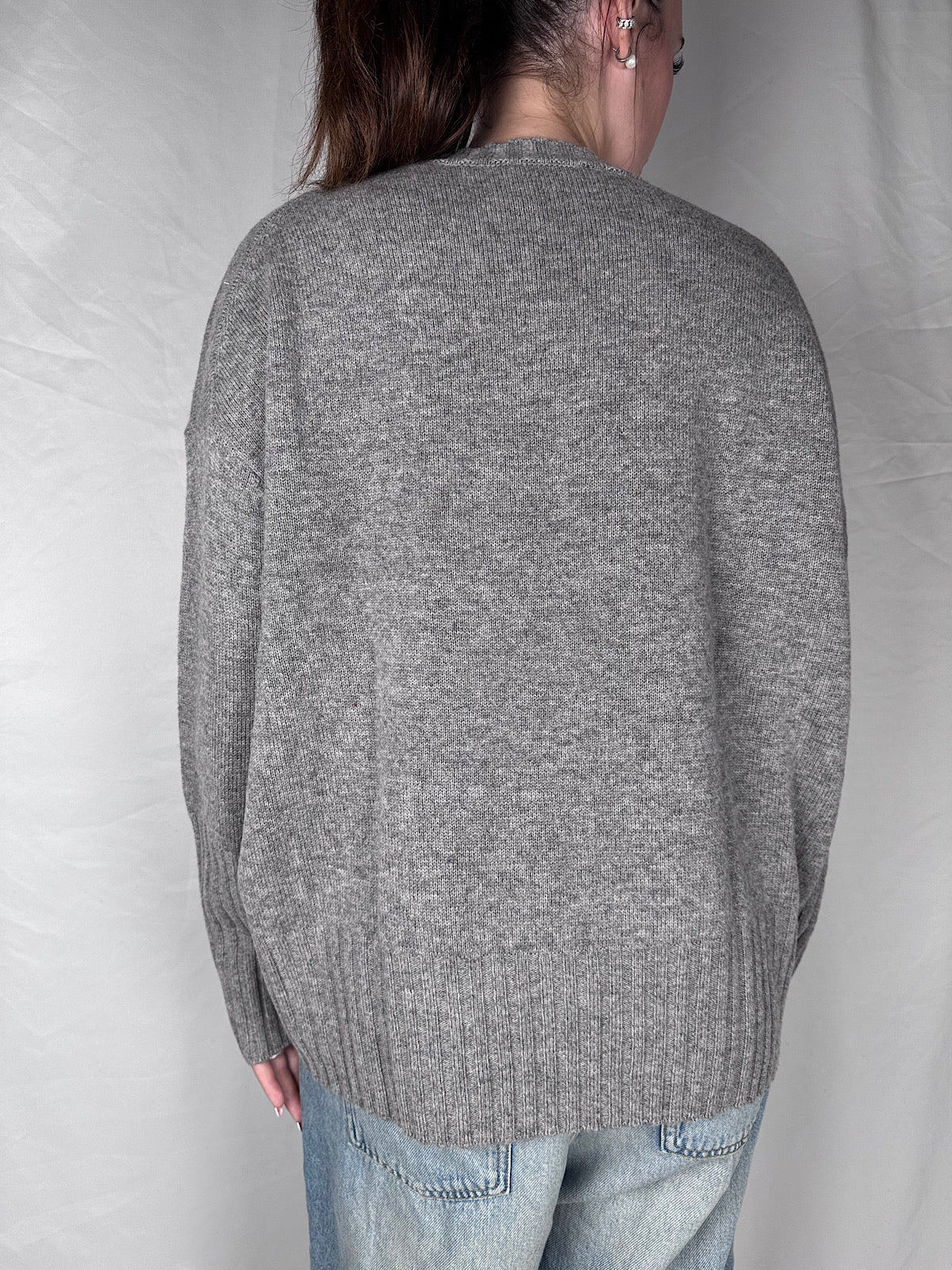 Maglia Girocollo Vicolo Grigio Medio Melange