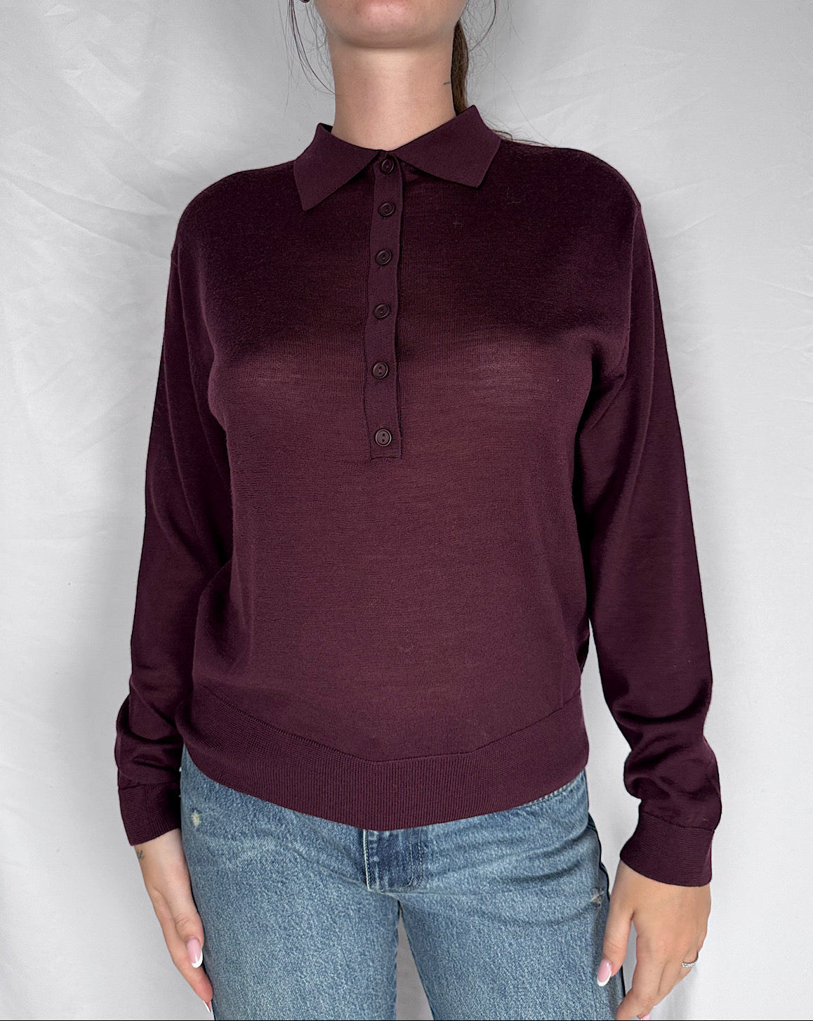 Polo Basic Lana Merino Vicolo Bordeaux