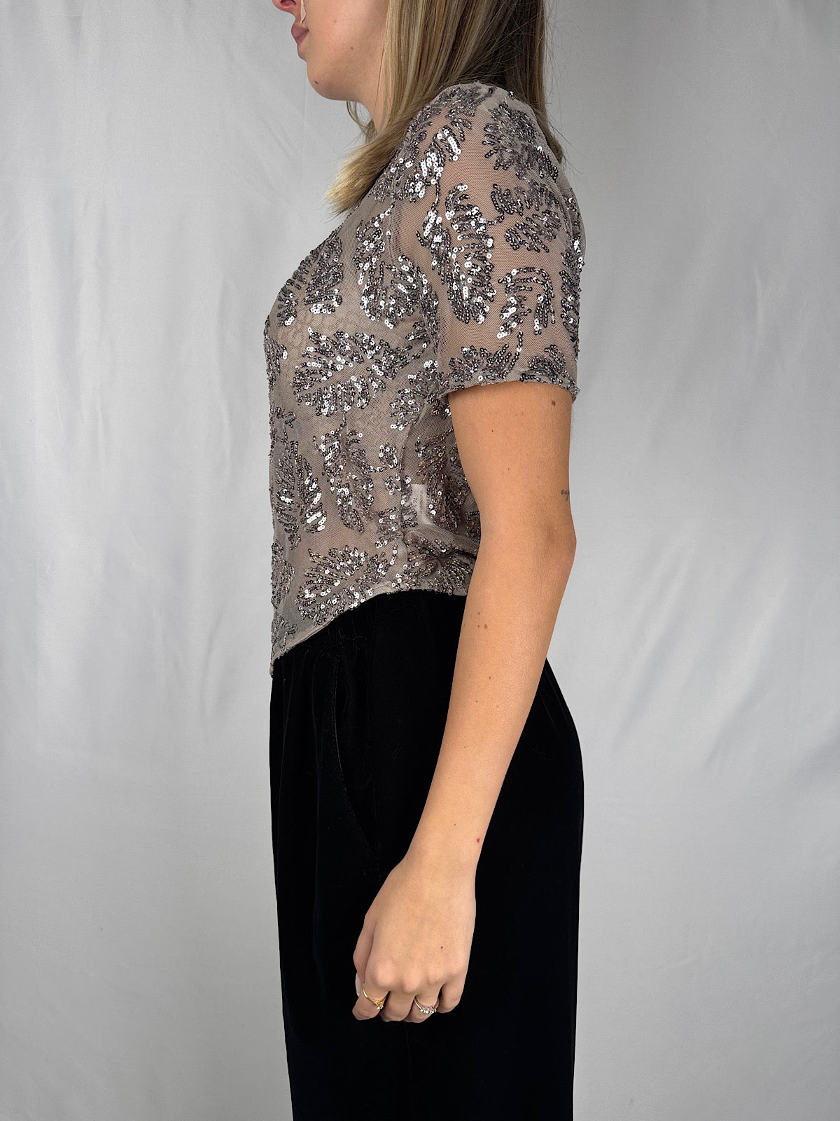 Maglia con Pailletes Grigio Tensione-In